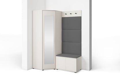 PK Bianco 17 Hallway Wardrobe Set - Upholstered Panels in Various Colours