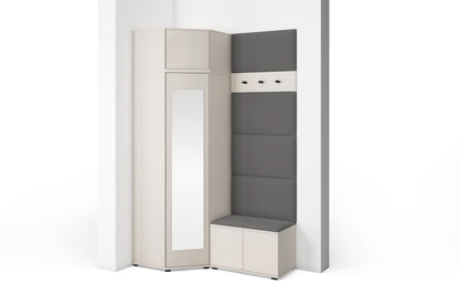 PK Bianco 18 Hallway Wardrobe Set - Upholstered Panels in Various Colours