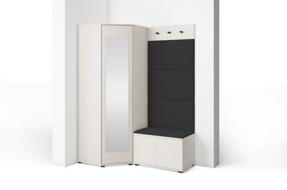 PK Bianco 17 Hallway Wardrobe Set - Upholstered Panels in Various Colours