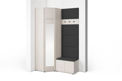 PK Bianco 18 Hallway Wardrobe Set - Upholstered Panels in Various Colours