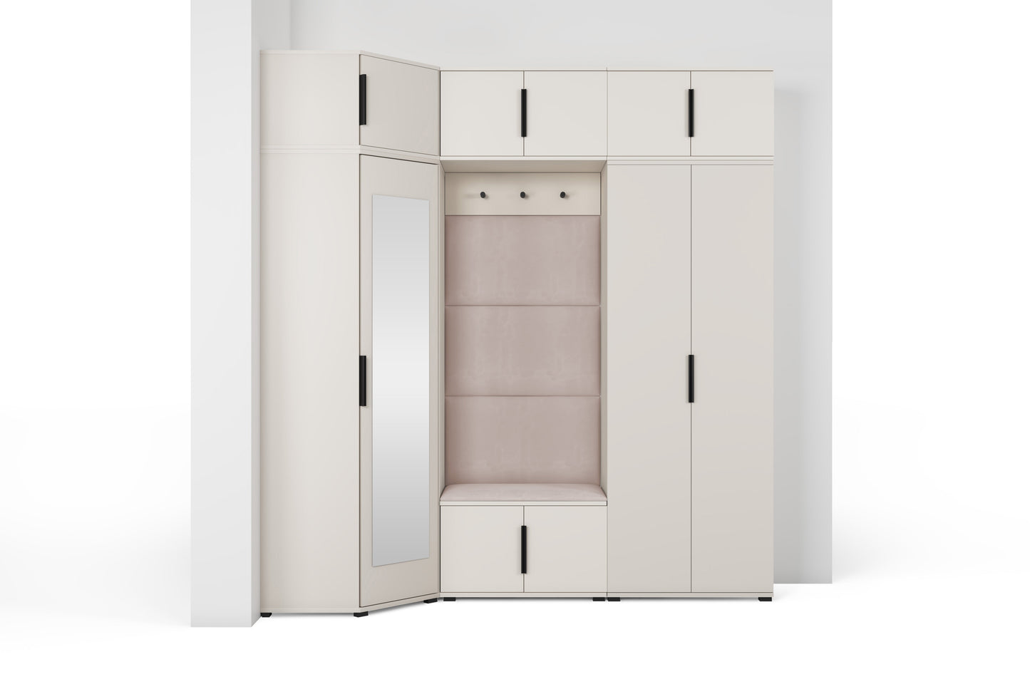 PK Bianco 20 Hallway Wardrobe Set - Upholstered Panels in Various Colours