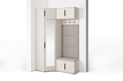 PK Bianco 19 Hallway Wardrobe Set - Upholstered Panels in Various Colours