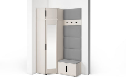 PK Bianco 18 Hallway Wardrobe Set - Upholstered Panels in Various Colours