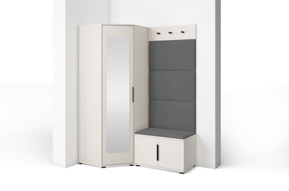 PK Bianco 17 Hallway Wardrobe Set - Upholstered Panels in Various Colours