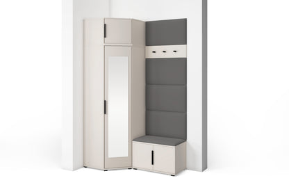 PK Bianco 18 Hallway Wardrobe Set - Upholstered Panels in Various Colours