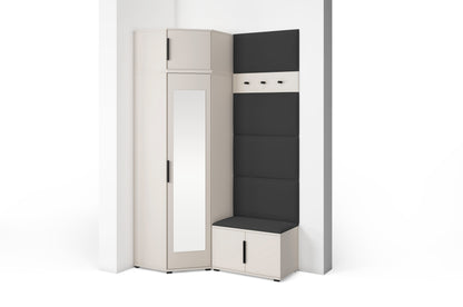 PK Bianco 18 Hallway Wardrobe Set - Upholstered Panels in Various Colours