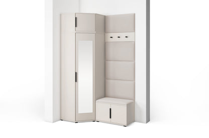 PK Bianco 18 Hallway Wardrobe Set - Upholstered Panels in Various Colours