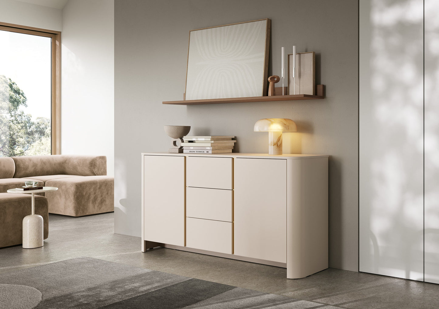 PI Bari Sideboard with Drawers – Cashmere
