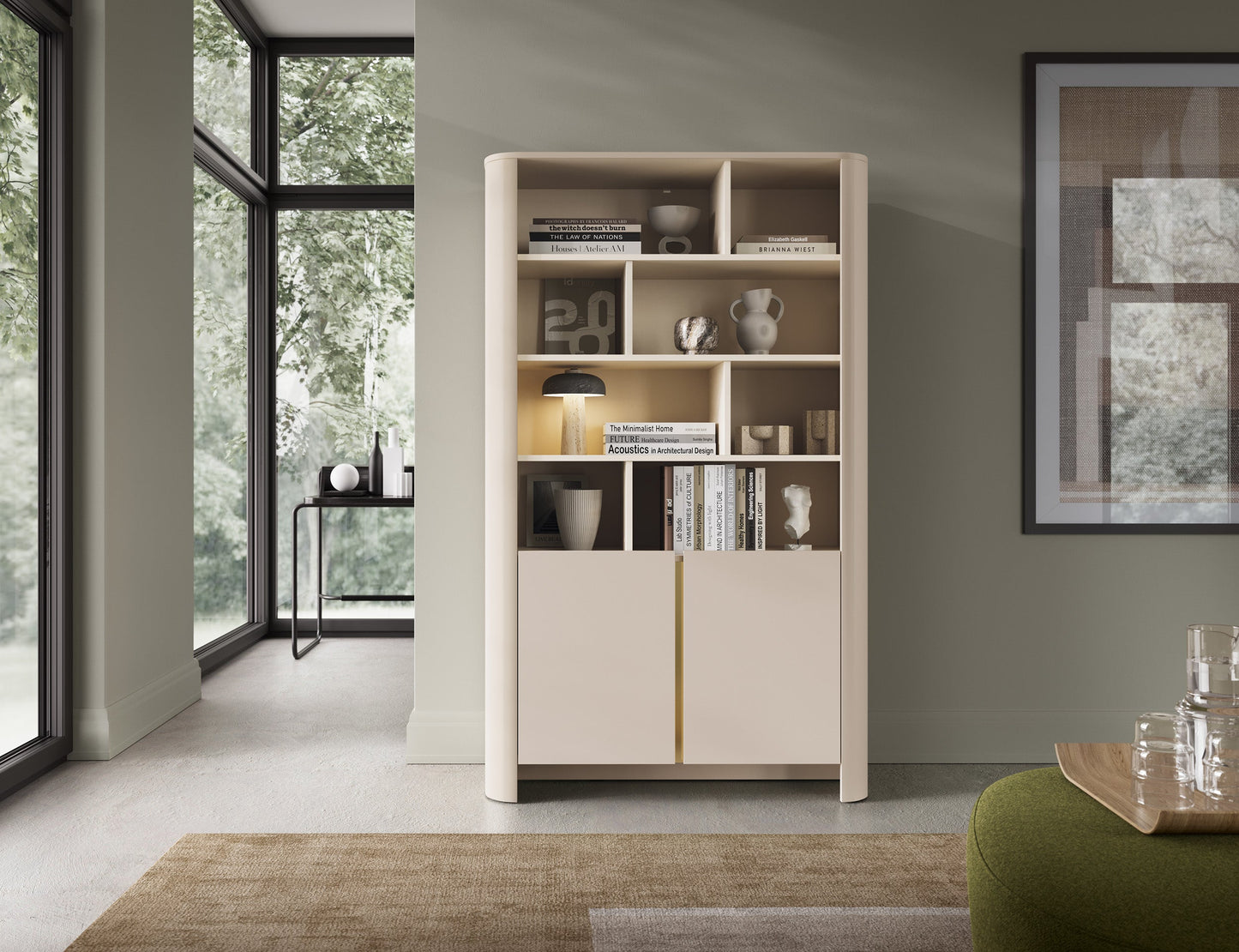 PI Bari Bookcase – Cashmere Finish