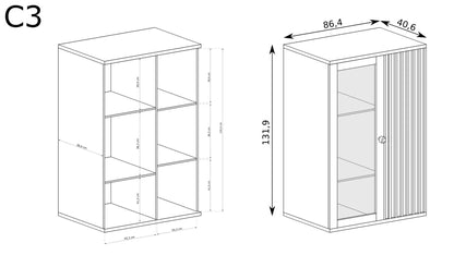 S-CALI Glass Cabinet C-3