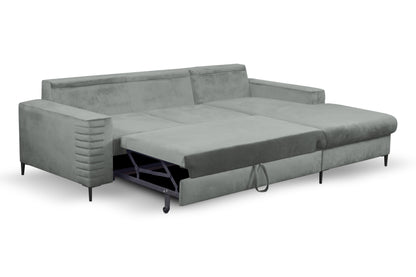 Lask COLLIN Corner Sofa with Sleeping Function & Storage – 257 x 180 cm – Left or Right Configuration