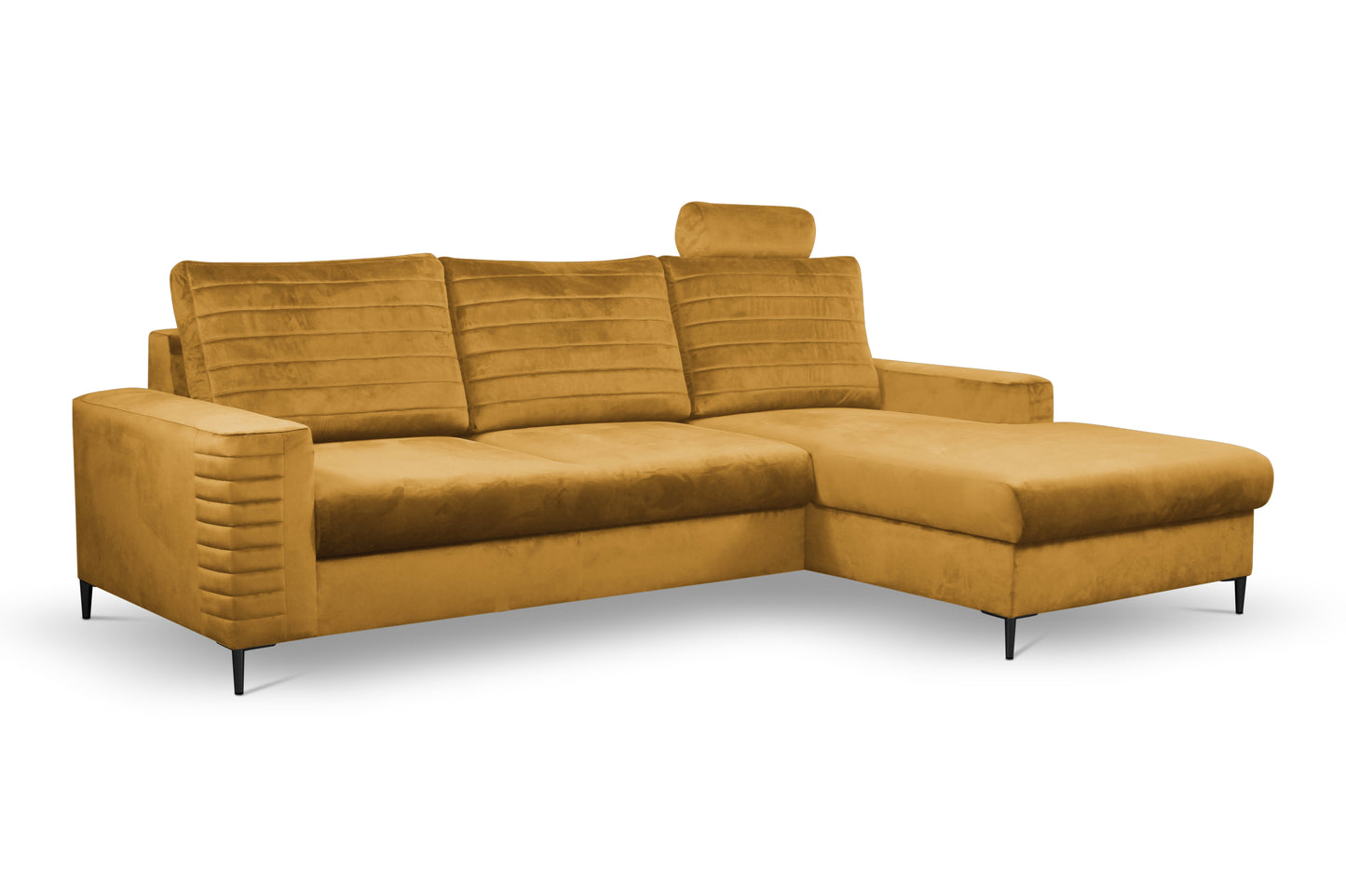 Lask COLLIN Corner Sofa with Sleeping Function & Storage – 257 x 180 cm – Left or Right Configuration