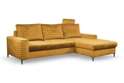Lask COLLIN Corner Sofa with Sleeping Function & Storage – 257 x 180 cm – Left or Right Configuration