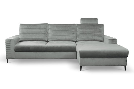 Lask COLLIN Corner Sofa with Sleeping Function & Storage – 257 x 180 cm – Left or Right Configuration