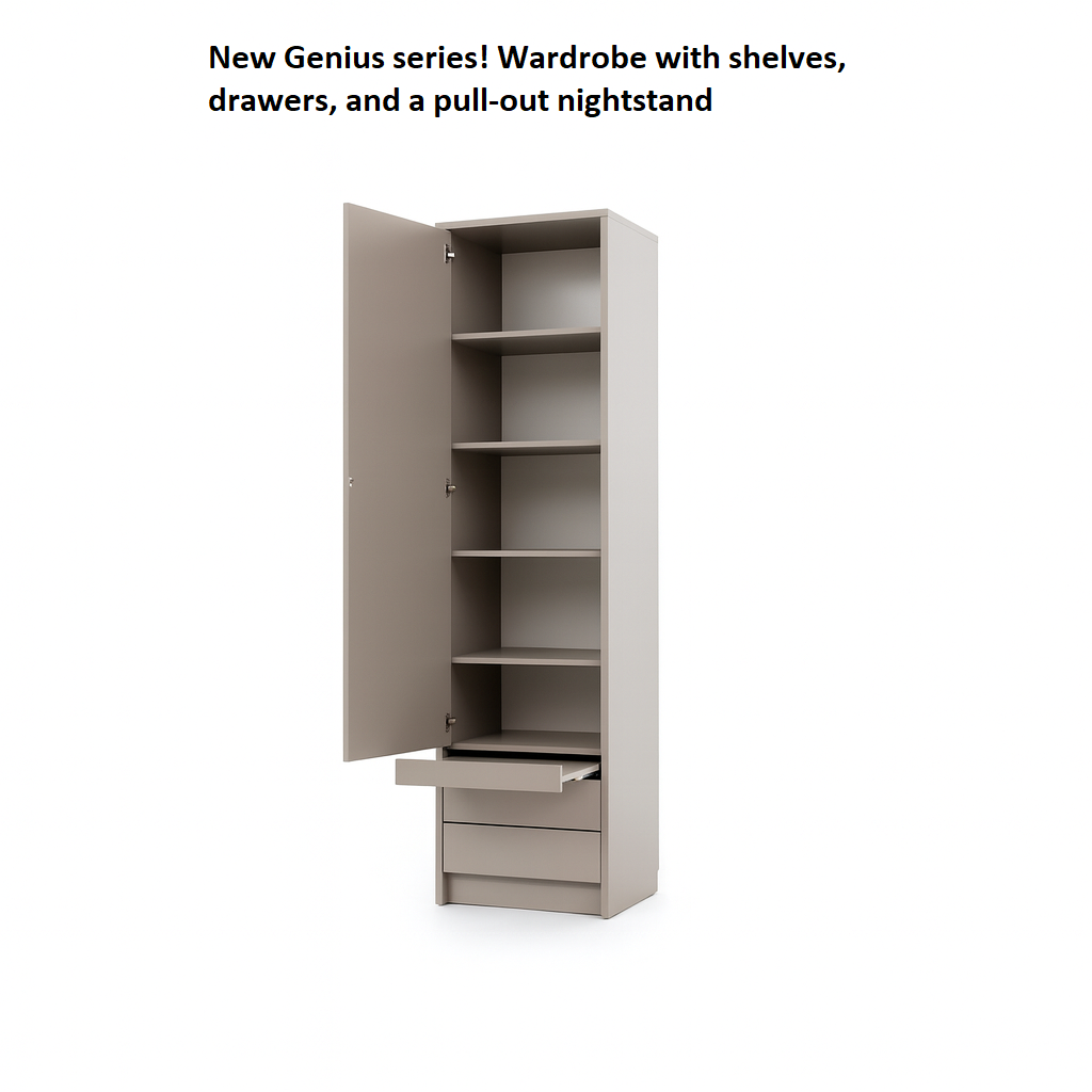 Customizable Genius Murphy Bed with Sofa Set 140 x 200 cm Congo, LED Lighting