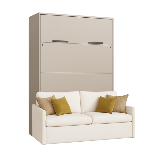 Genius Murphy Bed Congo 140 x 200 cm with Sofa ECO-LEATHER, Led Lighting