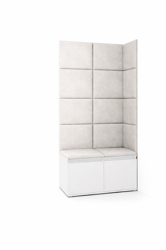 PK Emi 2 Hallway Wardrobe White - Upholstered Panels in Various Colours