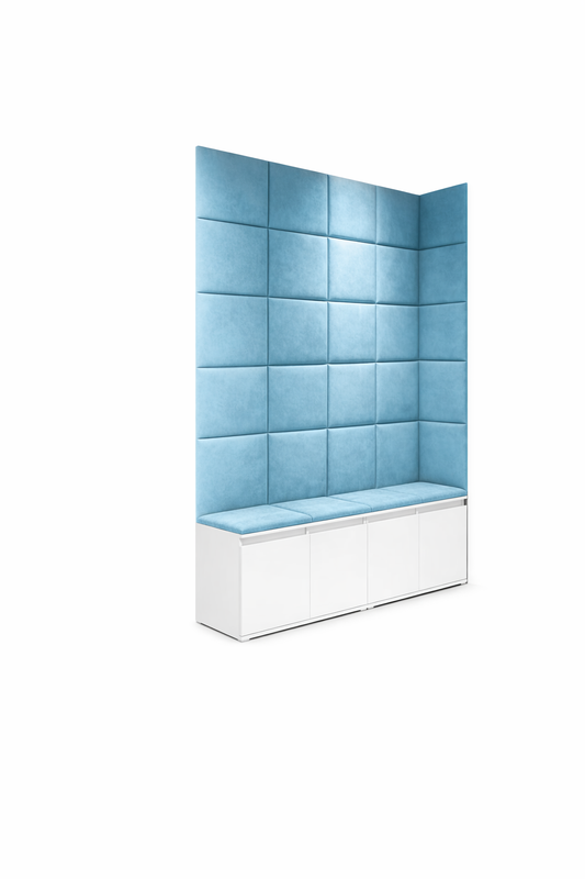 PK Emi 3 Hallway Wardrobe White - Upholstered Panels in Various Colours