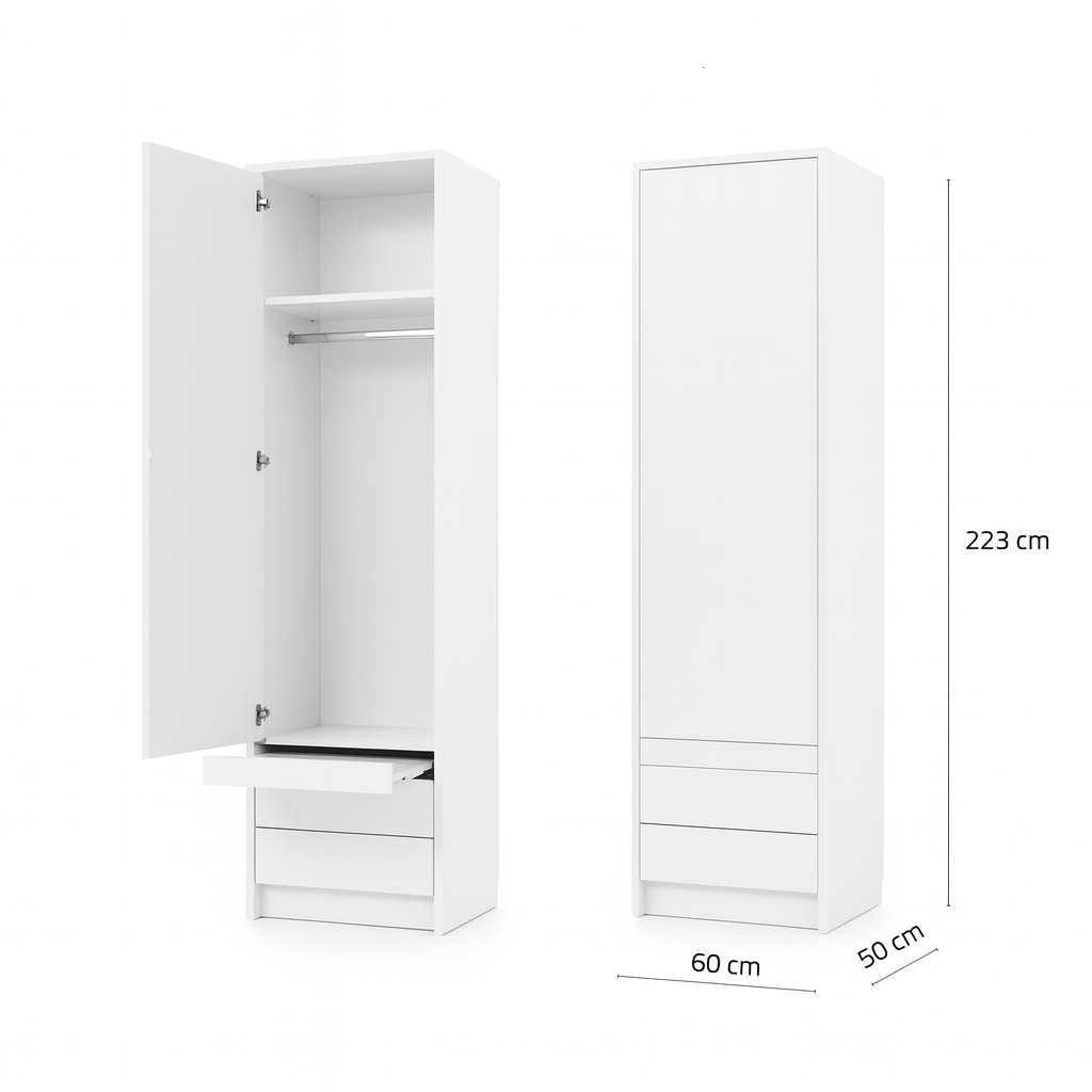 Customizable Genius Murphy Bed with Sofa Set 140 x 200 cm White Gloss, LED Lighting