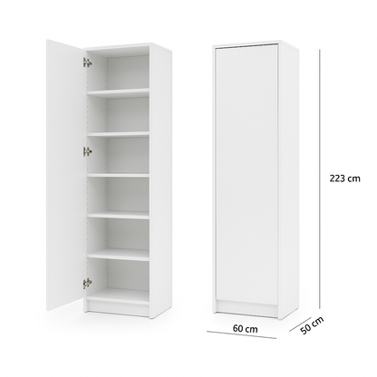 Genius Vertical Murphy Bed with Desk & Wardrobes – for 140x200 cm Mattress, LED Lighting