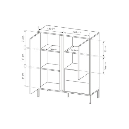 Lask Dast Tall Sideboard 2D2S – 123.4x103.3x39.5 cm