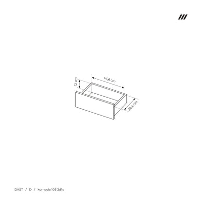 Lask Dast Highboard Cabinet 103 cm | 2 Doors, 1 Drawer