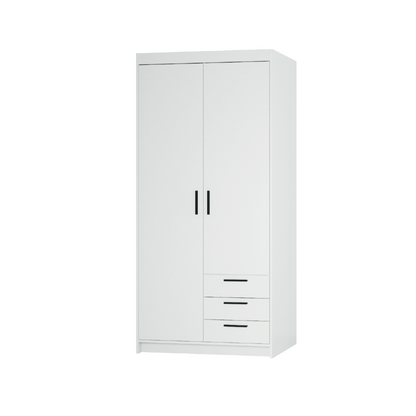 LE Elena 2D 3S DL02 3S Wardrobe in White