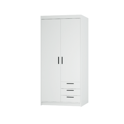 LE Elena 2D 3S DL02 3S Wardrobe in White
