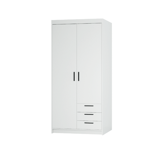 LE Elena 2D 3S DL02 3S Wardrobe in White