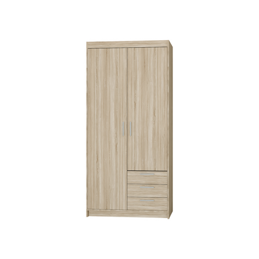 LE Elena 2D 3S DL02 3S Wardrobe in Sonoma Oak