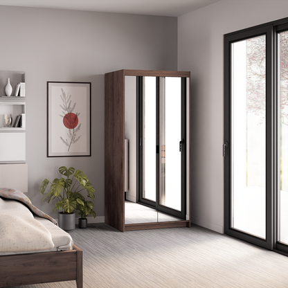 LE Elena 2D Mirrored Wardrobe in Lefkas Oak