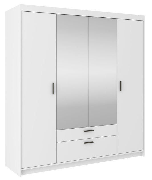 LE Elena 4D DL04 Mirrored Wardrobe in White