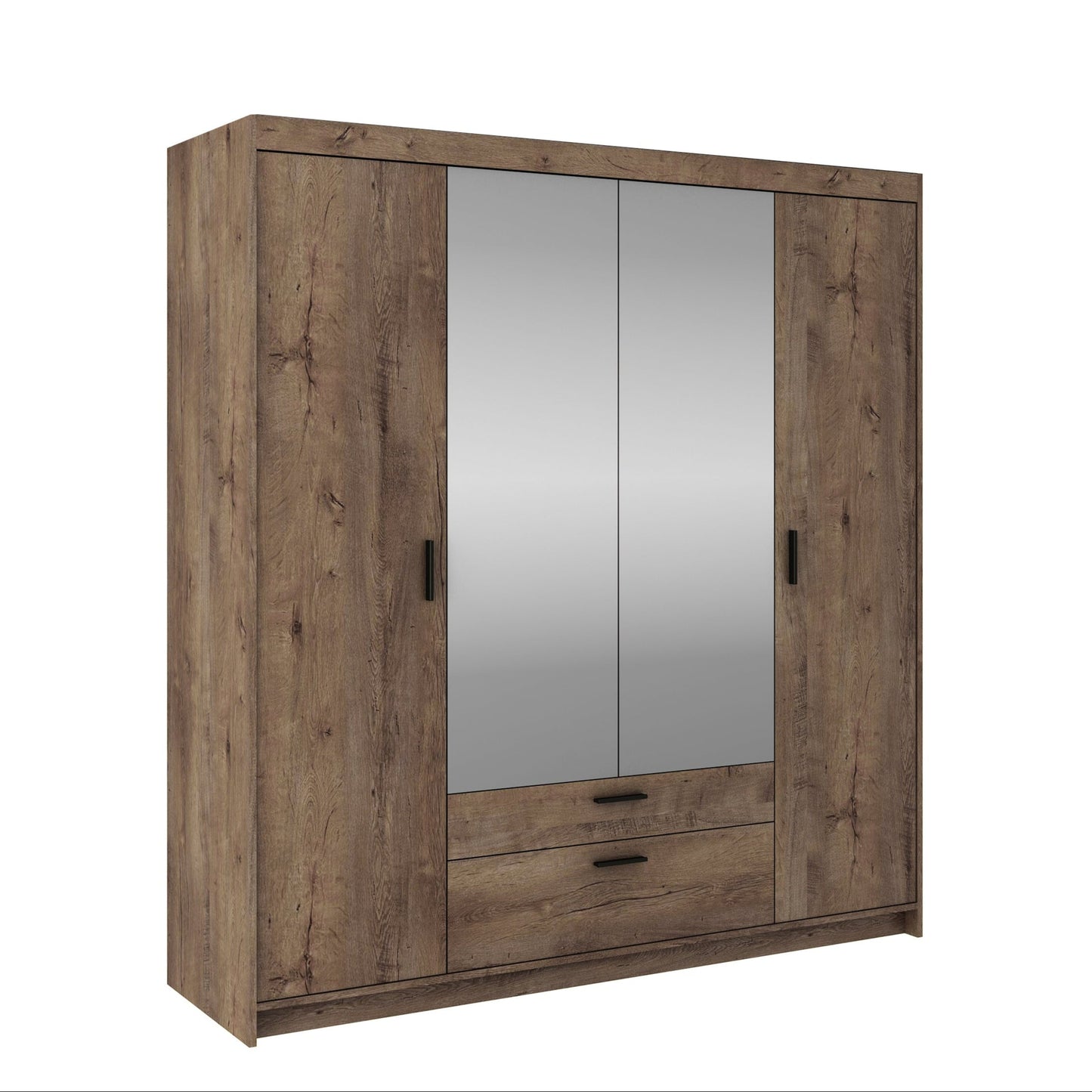 LE Elena 4D DL04 Mirrored Wardrobe in Lefkas Oak