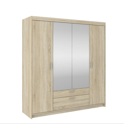 LE Elena 4D DL04 Mirrored Wardrobe in Sonoma Oak