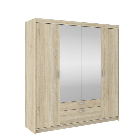 LE Elena 4D DL04 Mirrored Wardrobe in Sonoma Oak