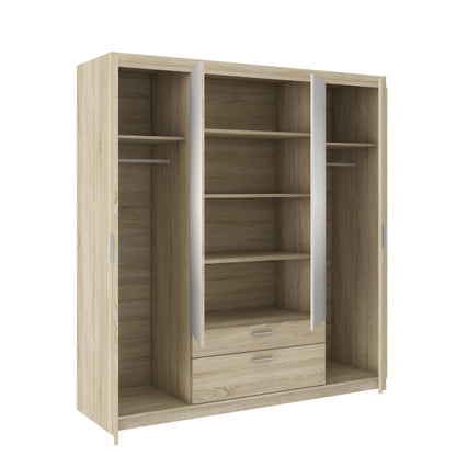 LE Elena 4D DL04 Mirrored Wardrobe in Sonoma Oak