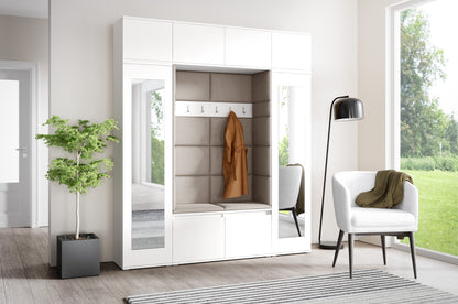 PK Emi 32 Hallway Wardrobe White - Upholstered Panels in Various Colours