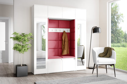 PK Emi 32 Hallway Wardrobe White - Upholstered Panels in Various Colours