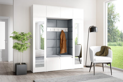 PK Emi 32 Hallway Wardrobe White - Upholstered Panels in Various Colours