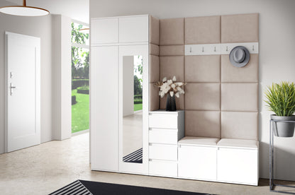 PK Emi 33 Hallway Wardrobe White - Upholstered Panels in Various Colours