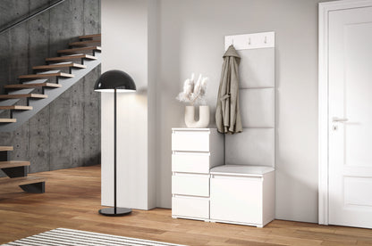 PK Emi 36 Hallway Wardrobe White - Upholstered Panels in Various Colours