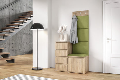 PK Emi 36 Hallway Wardrobe Sonoma Oak - Upholstered Panels in Various Colours