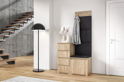 PK Emi 36 Hallway Wardrobe Sonoma Oak - Upholstered Panels in Various Colours