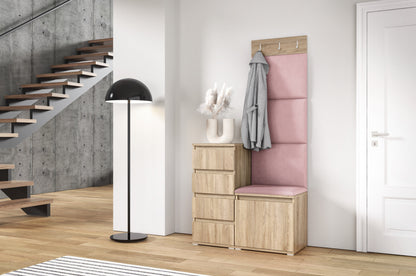 PK Emi 36 Hallway Wardrobe Sonoma Oak - Upholstered Panels in Various Colours