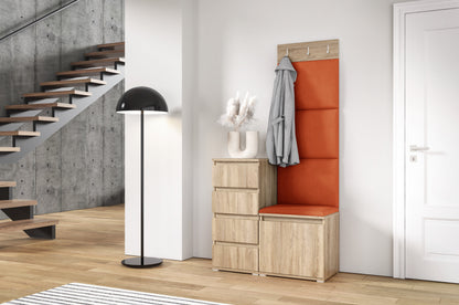 PK Emi 36 Hallway Wardrobe Sonoma Oak - Upholstered Panels in Various Colours