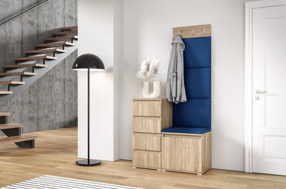 PK Emi 36 Hallway Wardrobe Sonoma Oak - Upholstered Panels in Various Colours