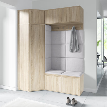 PK Emi 38 Hallway Wardrobe Sonoma Oak - Upholstered Panels in Various Colours