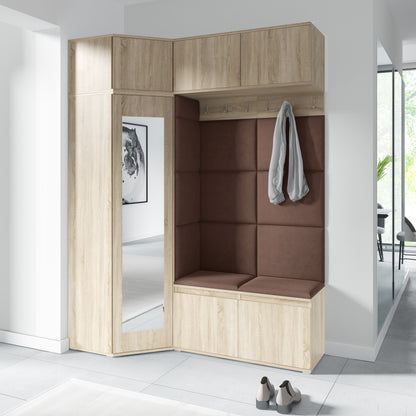 PK Emi 38 Hallway Wardrobe Sonoma Oak - Upholstered Panels in Various Colours
