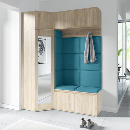 PK Emi 38 Hallway Wardrobe Sonoma Oak - Upholstered Panels in Various Colours