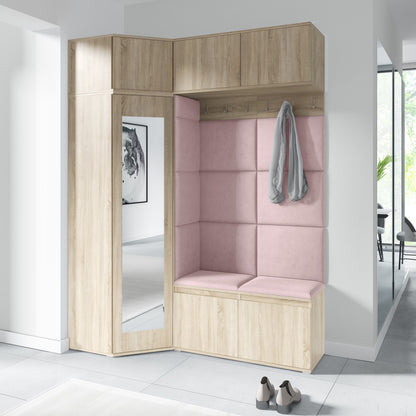 PK Emi 38 Hallway Wardrobe Sonoma Oak - Upholstered Panels in Various Colours